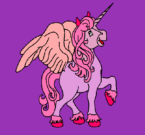 Dibujo Unicornio con alas pintado por Monita99