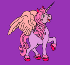 Dibujo Unicornio con alas pintado por Monita99