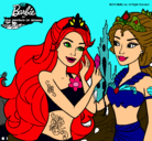 Dibujo Barbie se despiede de la reina sirena pintado por Anna427