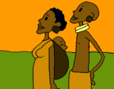 Dibujo Familia de Zanmbia pintado por Extrellita