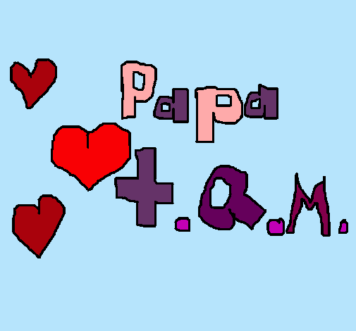 Dibujo Papa TQM pintado por Helga