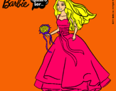 Dibujo Barbie vestida de novia pintado por vanesitattt