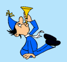 Dibujo Niño con trompetita pintado por cielo