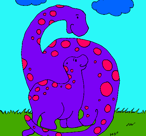 Dibujo Dinosaurios pintado por azulito