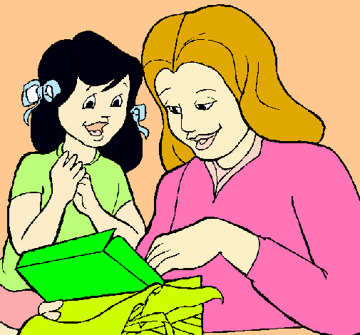 Dibujo Madre e hija pintado por lupit