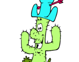 Dibujo Cactus con sombrero pintado por esau