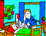 Dibujo Niño hospitalizado pintado por Relax