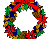 Dibujo Corona de flores navideña pintado por bianni