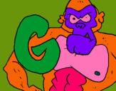 Dibujo Gorila pintado por iker5