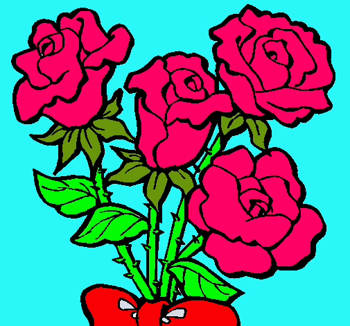 Dibujo Ramo de rosas pintado por Monita99