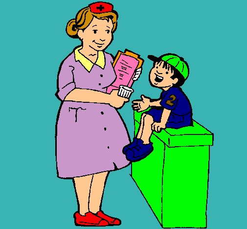 Dibujo Enfermera y niño pintado por antolacapa