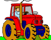 Dibujo Tractor en funcionamiento pintado por o5cg