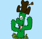 Dibujo Cactus con sombrero pintado por mafe