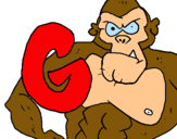 Dibujo Gorila pintado por leoelena