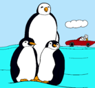 Dibujo Familia pingüino pintado por fanity
