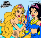 Dibujo Barbie se despiede de la reina sirena pintado por aitanam