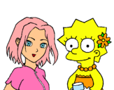 Dibujo Sakura y Lisa pintado por Gemaperez