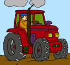 Dibujo Tractor en funcionamiento pintado por hjyr6uu