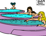 Dibujo Barbie y sus amigas en el jacuzzi pintado por bicha18