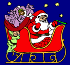Dibujo Papa Noel en su trineo pintado por juanita22