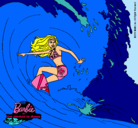 Dibujo Barbie practicando surf pintado por ilona