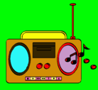 Dibujo Radio cassette 2 pintado por LOLAAAAAA