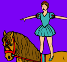 Dibujo Trapecista encima de caballo pintado por Albaa