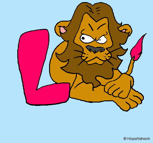 Dibujo León pintado por camuri