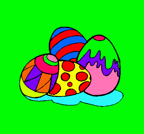 Dibujo Huevos de pascua pintado por -mixi-