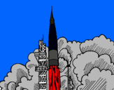 Dibujo Lanzamiento cohete pintado por chiclebomb