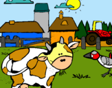 Dibujo Vaca en la granja pintado por hermosa