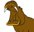 Dibujo Hipopótamo con la boca abierta pintado por manuuu