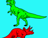 Dibujo Triceratops y tiranosaurios rex pintado por bmhgv