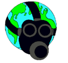 Dibujo Tierra con máscara de gas pintado por mascaras