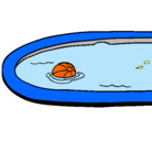 Dibujo Pelota en la piscina pintado por erick