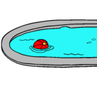 Dibujo Pelota en la piscina pintado por labrat