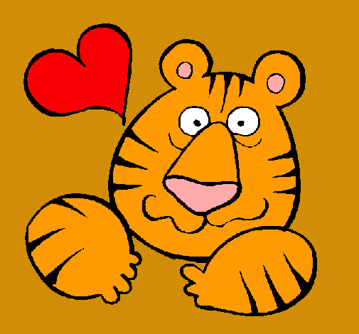Dibujo Tigre loco de amor pintado por Tina1
