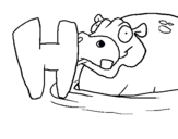 Dibujo Hipopótamo pintado por maray