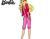 Dibujo Barbie con look casual pintado por AHADA