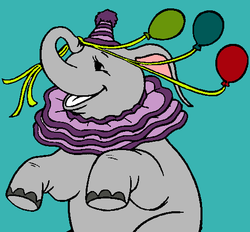 Elefante con 3 globos