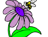 Dibujo Margarita con abeja pintado por anilem 