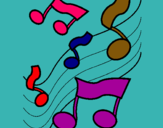 Dibujo Notas en la escala musical pintado por jorgee