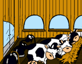 Dibujo Vacas en el establo pintado por Sofhi