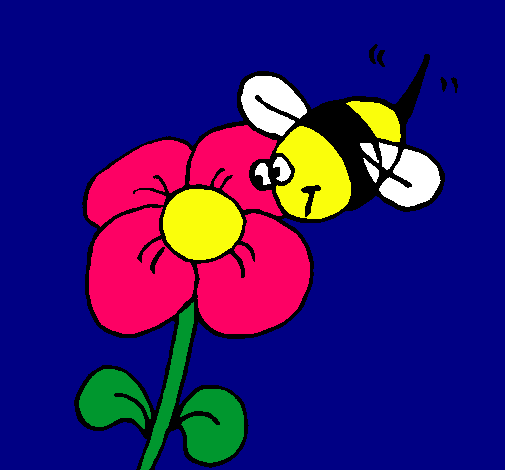 Abeja y flor