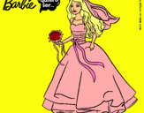 Dibujo Barbie vestida de novia pintado por lindarina