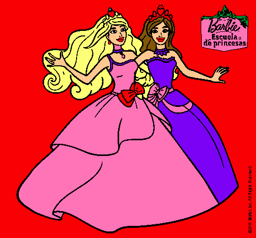 Dibujo Barbie y su amiga súper felices pintado por SofiTai