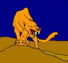Dibujo Tigre con afilados colmillos pintado por helia