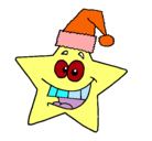 Dibujo estrella de navidad pintado por estrellafugaz