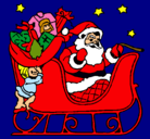 Dibujo Papa Noel en su trineo pintado por 060744