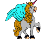 Dibujo Unicornio con alas pintado por aldanuchi